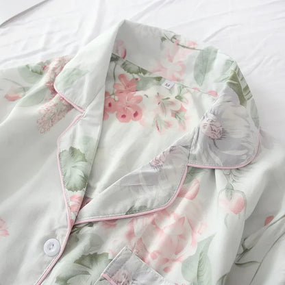 Saviig Summer Pajama Set: Viscose Short-Sleeve Top & Cotton Shorts