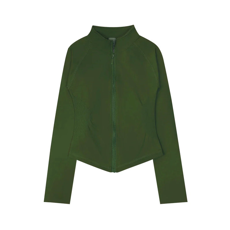 Saviig Women's Impact Zippy Jacket: Stylish Long Sleeve Workout Top for Active Sports.