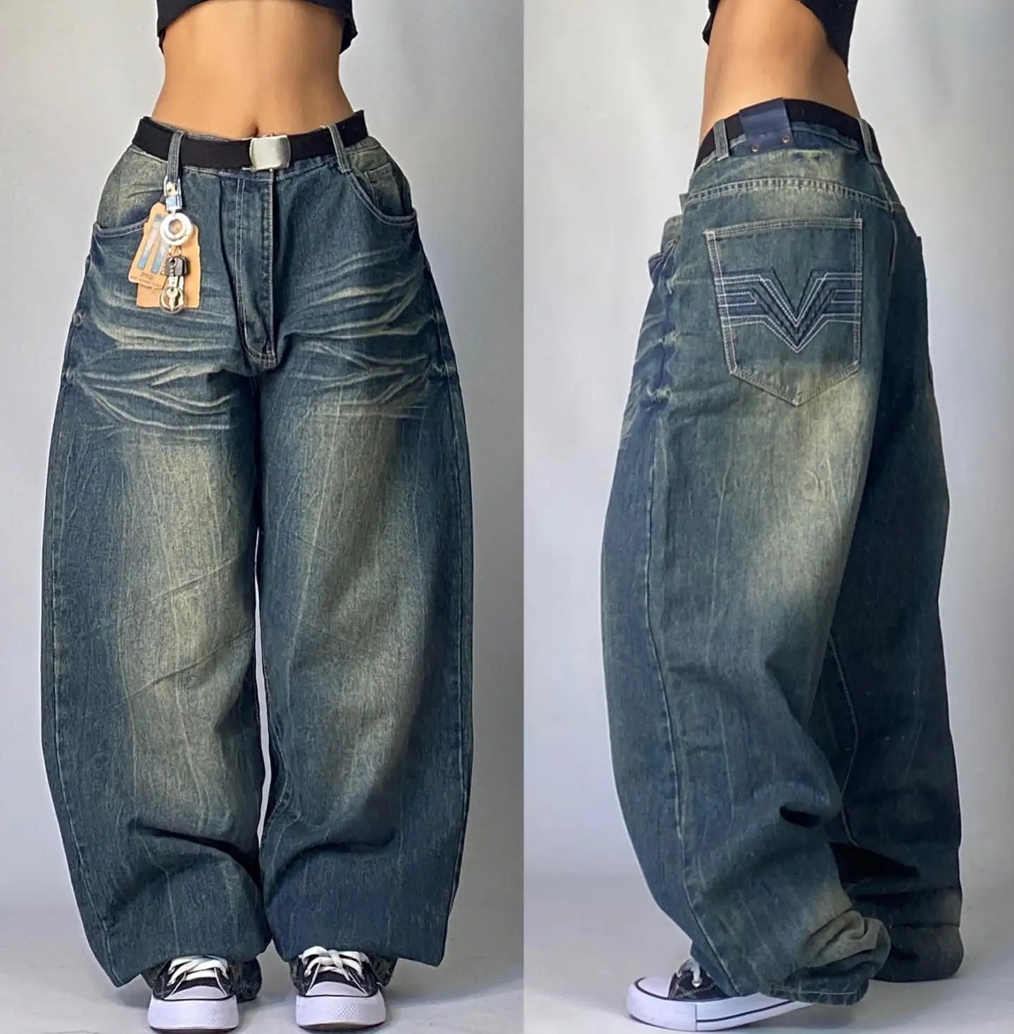 Saviig Vintage High Waist Wide Leg Jeans for Women & Men