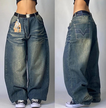 Saviig Vintage High Waist Wide Leg Jeans for Women & Men