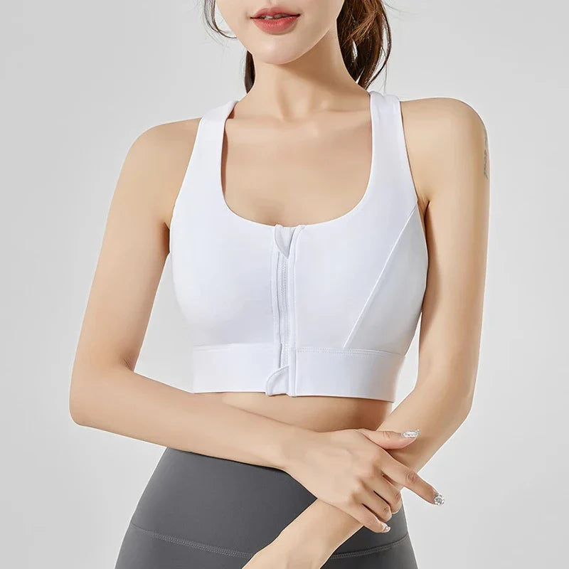 Saviig Front Zip Plus Size Sports Bra for High Impact Workouts