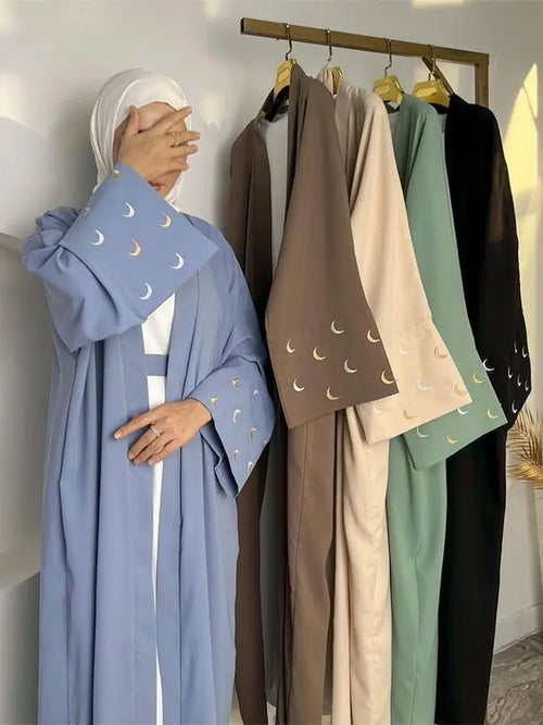 Saviig Moon Embroidered Kimono Abaya - Ramadan 2025 Collection