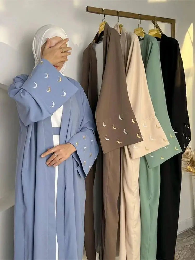 Saviig Moon Embroidered Kimono Abaya - Ramadan 2025 Collection