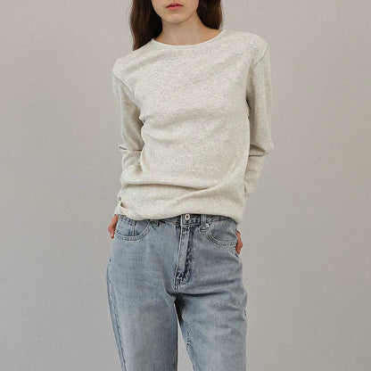 Saviig Solid Long Sleeve Cotton Tshirt for Women