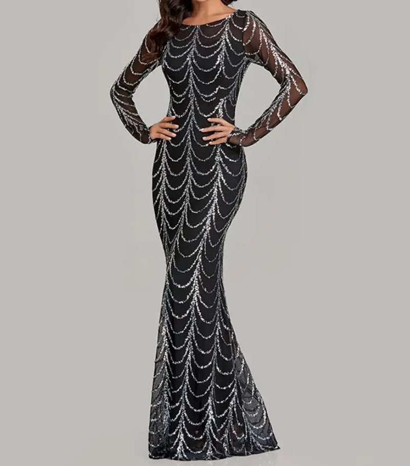 Saviig Women's Sequin Slim Fit Fish Tail Dress - 2 Colors