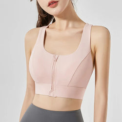 Saviig Front Zip Plus Size Sports Bra for High Impact Workouts