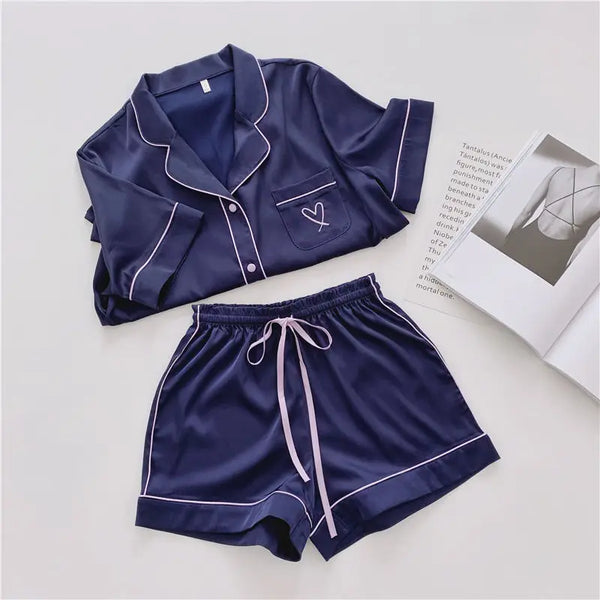 Saviig Summer Ice Silk Short Sleeve Cardigan - High-End Ins Style Home Wear