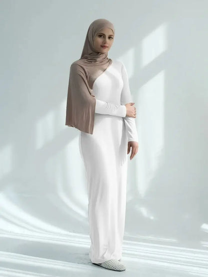 Saviig ModaL Cotton Inner Dress Abaya Damen Dubai Muslim Long Modest Hijab Robe
