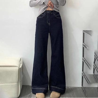 Saviig Haruku High Waist Flared Denim Pants - Women's Wide Leg Jeans
