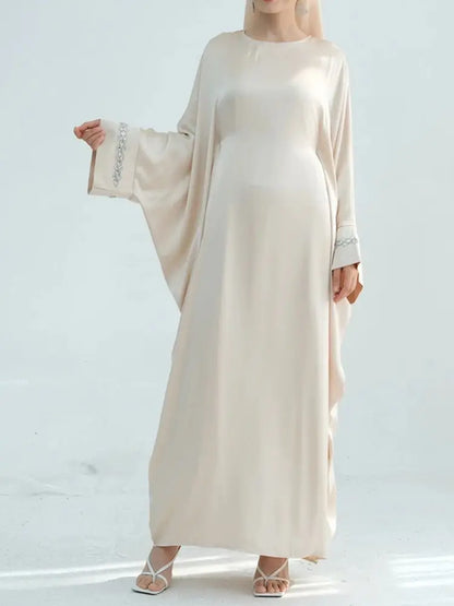 Saviig Ramadan Eid Satin Modest Abaya Dubai Maxi Kaftan for Women