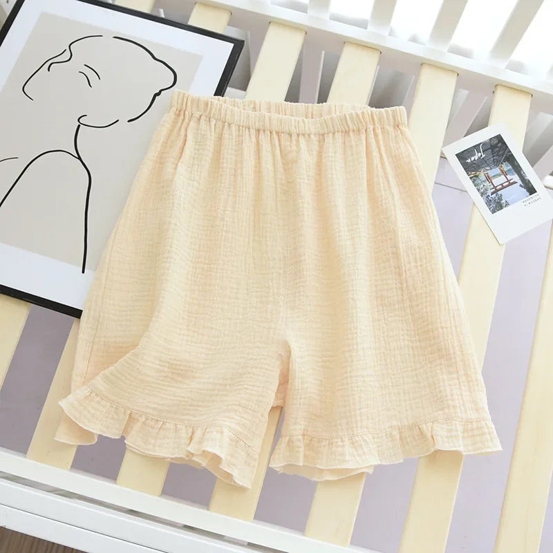 Saviig Cotton Crepe Women's Pajama Shorts - Large Size, Cute & Comfy