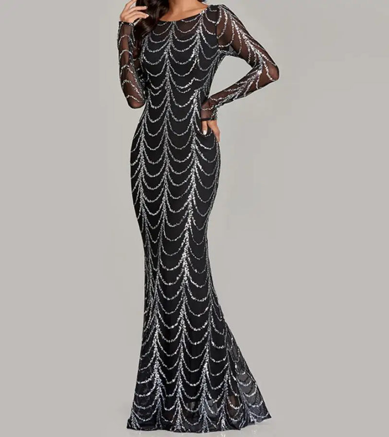 Saviig Women's Sequin Slim Fit Fish Tail Dress - 2 Colors