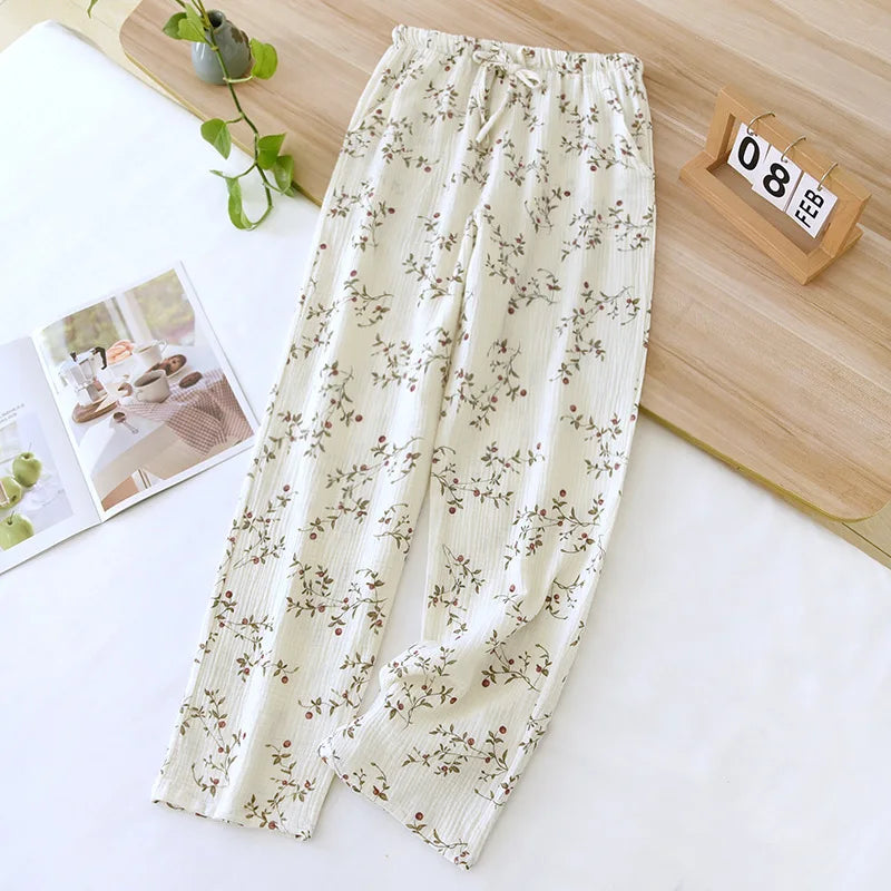 Saviig 2025 Summer Short-sleeve Pajama Set in 100% Cotton Crepe Fabric