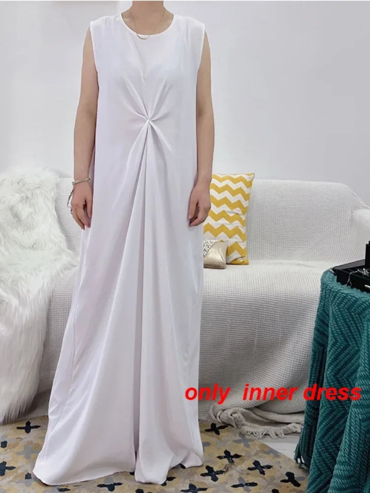 Saviig Summer Puff Sleeve Modest Abaya Dress for Women