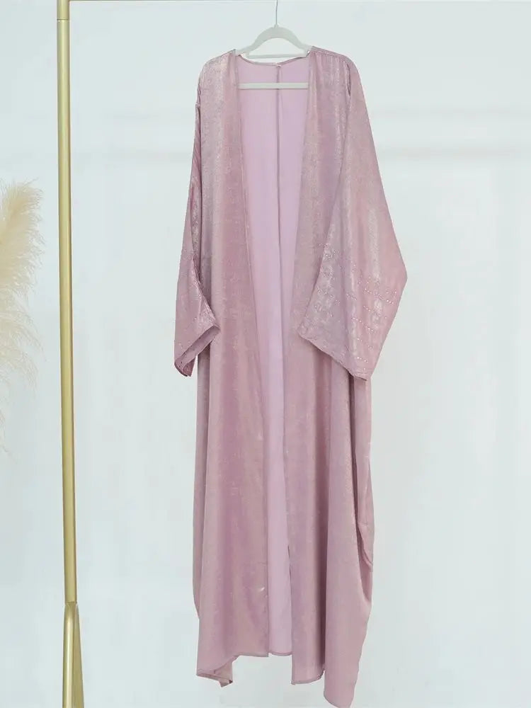 Saviig Shiny Satin Kimono Abaya Dubai Luxury 2024 - Muslim Women's Caftan