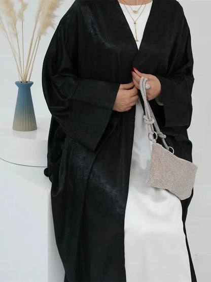 Saviig Ramadan Eid Luxury Satin Kimono Abaya for Women