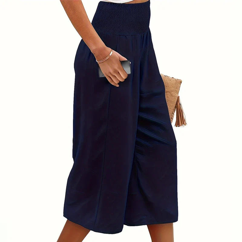 Saviig Linen Wide Leg Pants - Summer Casual Breathable Trousers