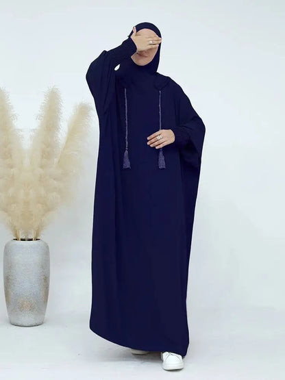 Saviig Ramadan Hoodie Kebaya Khimar Abaya Modest Dress Robe for Muslim Women