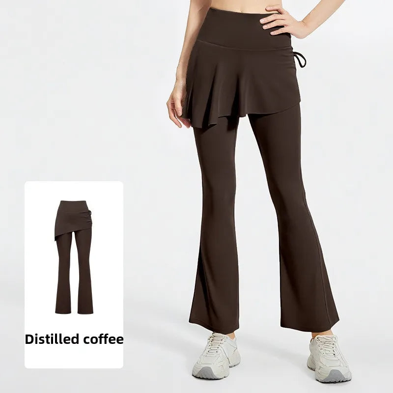 Saviig High-Waist Flared Culottes for Women with Hip Lift and Yoga Features