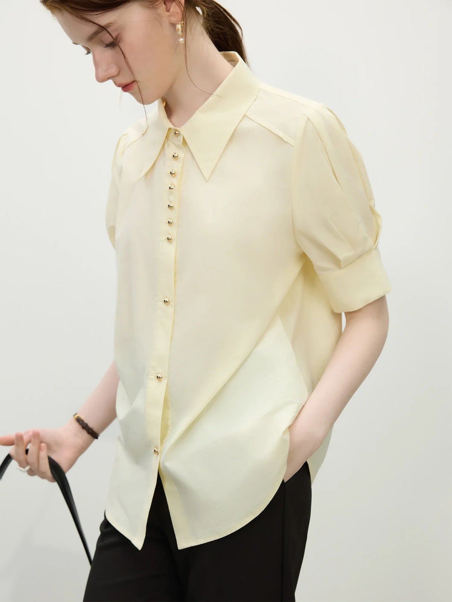Saviig Elegant Commute Lapel Shirt 2025 Summer Style - 25FS12107