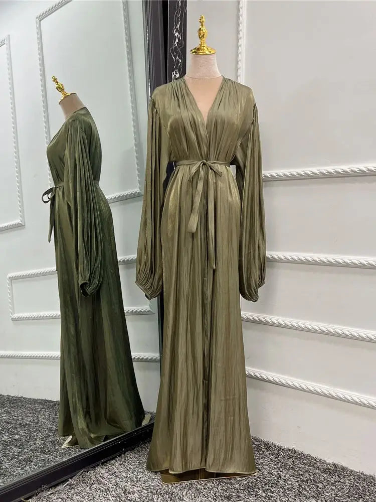 Saviig Kimono Style Kaftan Abaya for Women - Islamic Long Robe Dress