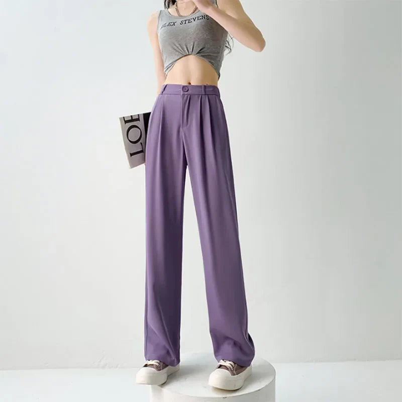 Saviig Wide Leg Casual Suit Pants for Women