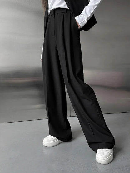 Saviig Wide Leg High Waist Suit Pants - New Season Office Lady Chic Trousers