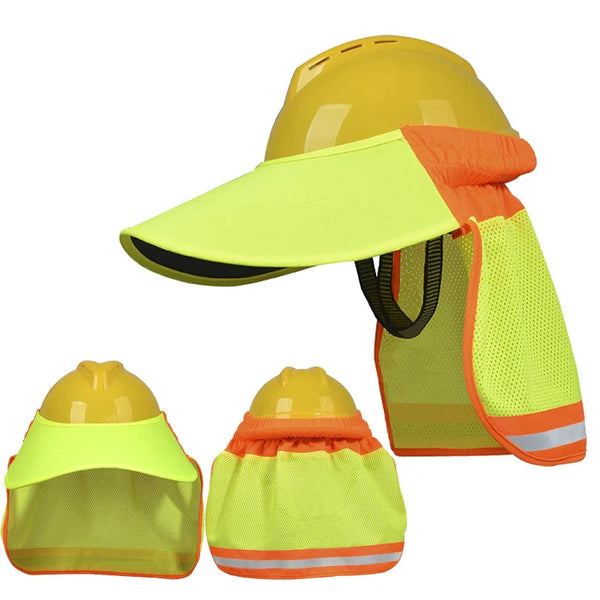 Saviig Hi-Vis Reflective Neck Sun Shade With Visor for Hard Hats