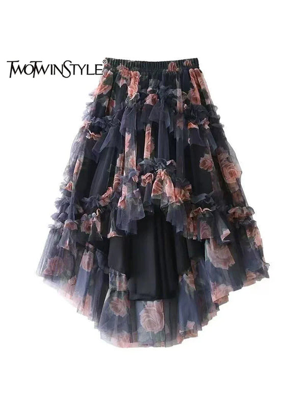 Saviig High Waist Color Block Skirt - Elegant, Minimalist Style for Women