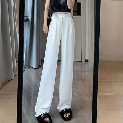 Saviig High Waist Baggy Straight Pants: Cool and Casual Women's Trousers