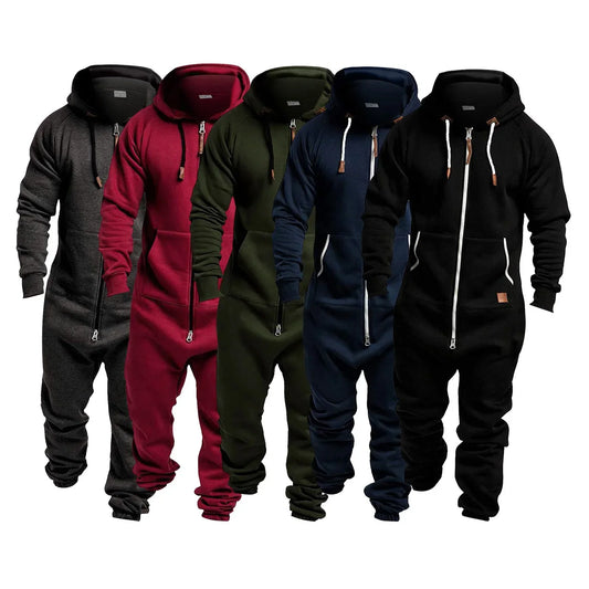 Saviig Men's Hooded Fleece Jumpsuit - Premium Workwear Set