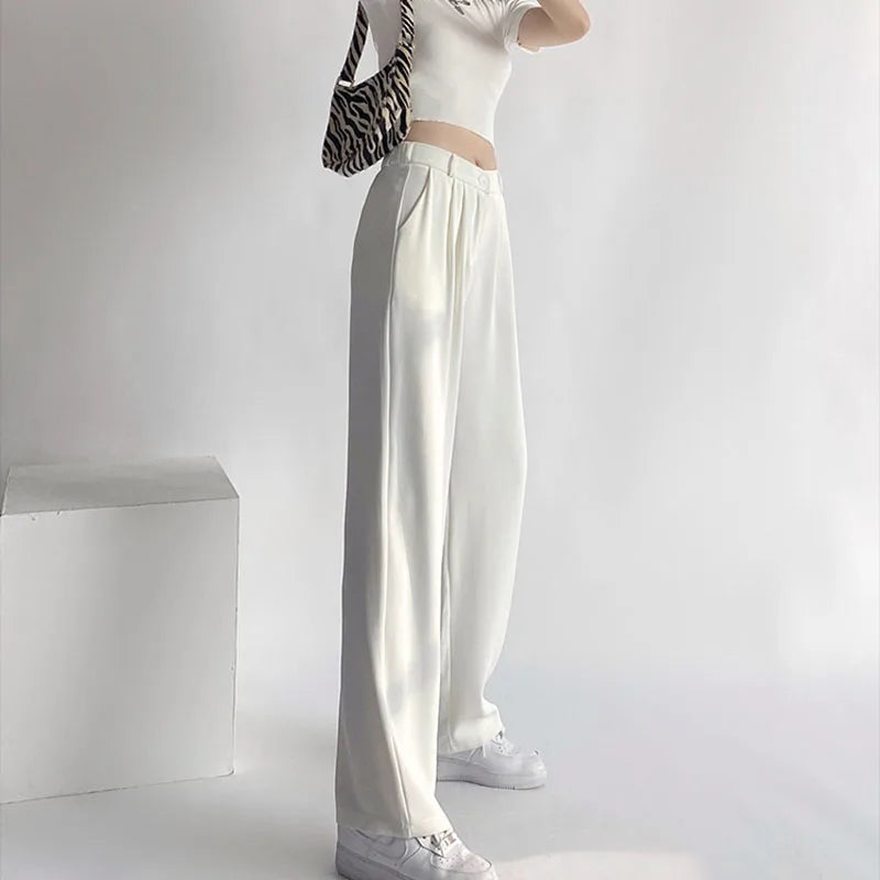 Saviig Wide Leg Casual Suit Pants for Women