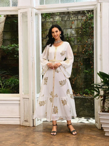 Saviig Ramadan Chiffon Abaya for Women - Muslim Long Dress 2022