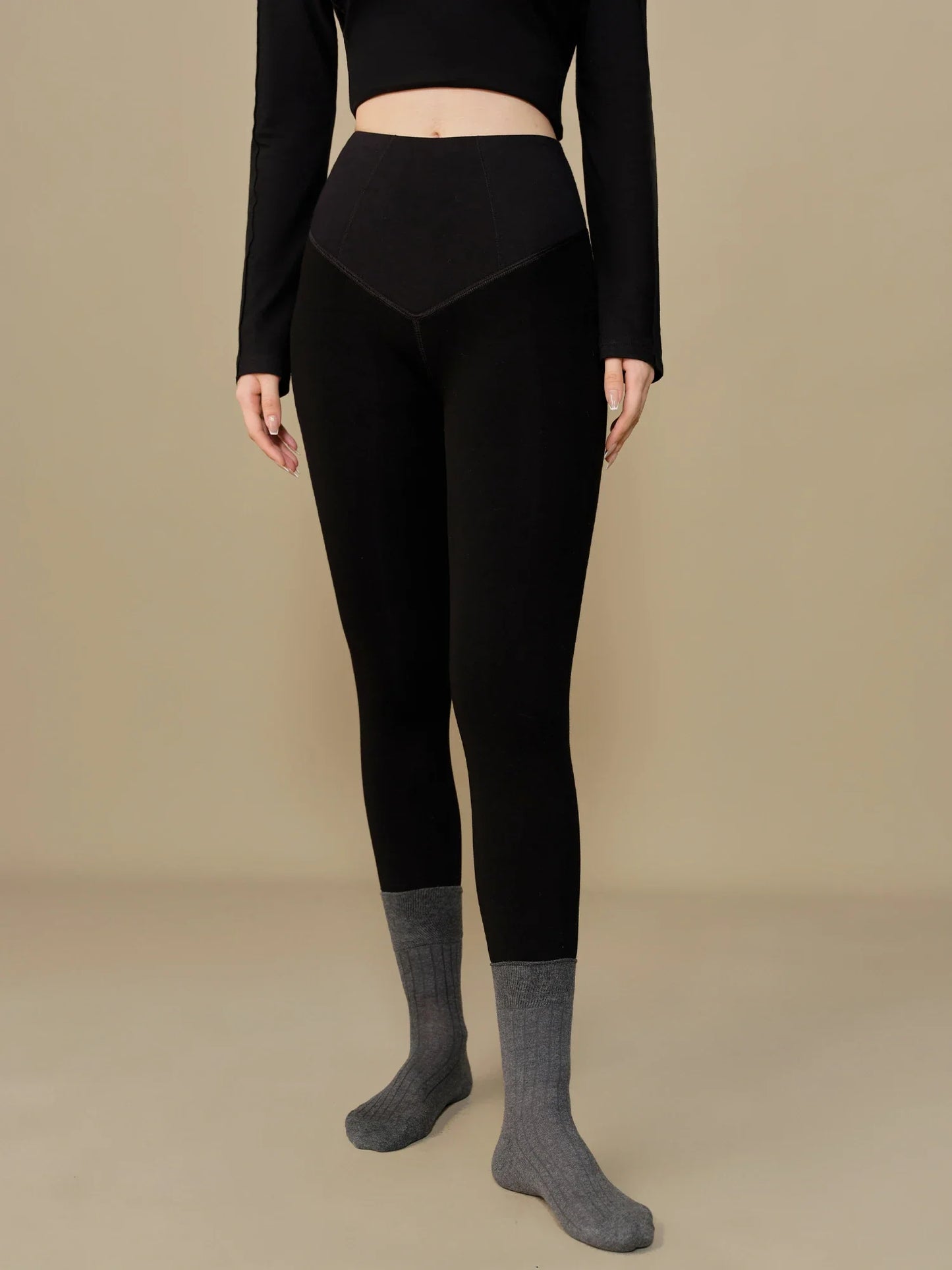 Saviig Winter Velvet Thick Bottom Pants: Warm & Comfortable One-piece design.