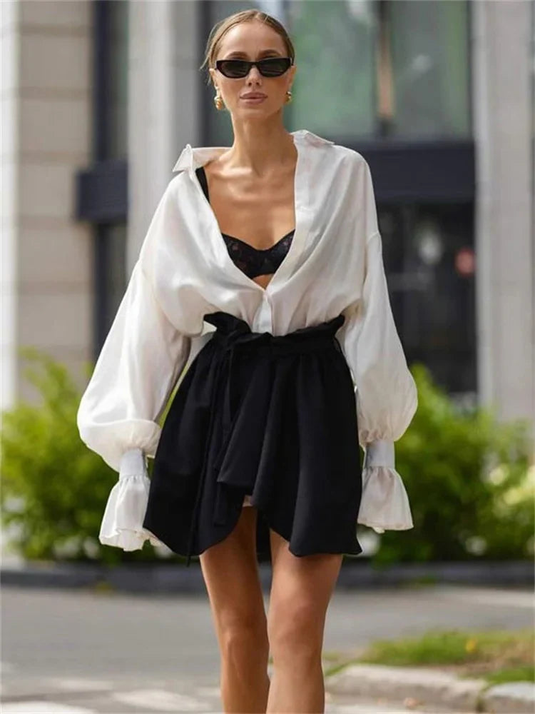 Saviig Women's Sheer Long Sleeve Cardigan Coat - Casual and Elegant Summer Blouse