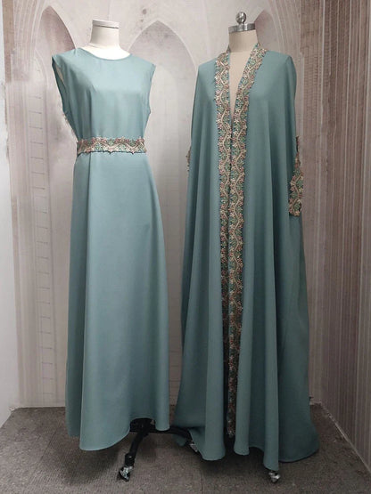 Saviig Embroidered Abaya Dress for Muslim Women parties and occasions