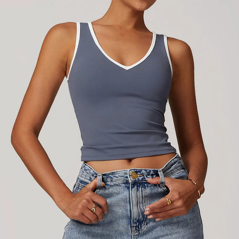 Saviig Push-Up Backless Sports Bra for Yoga Gym Fitness