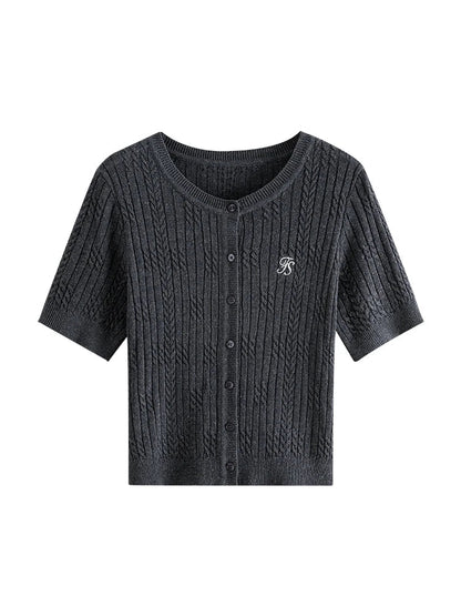 Saviig Summer Knit Cardigan: 2024 Dry Linen Light Top Female