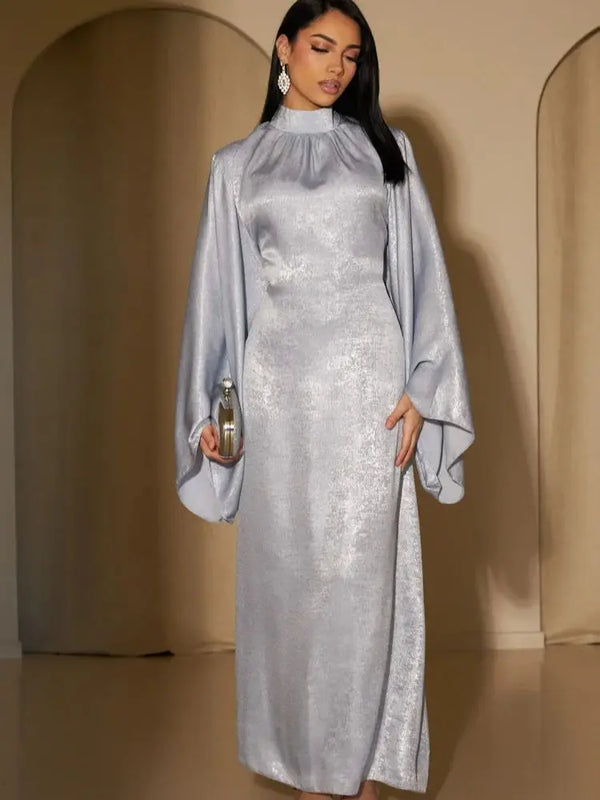 Saviig Ramadan Luxury Satin Abaya for Women - Elegant Dubai Kaftan Dress
