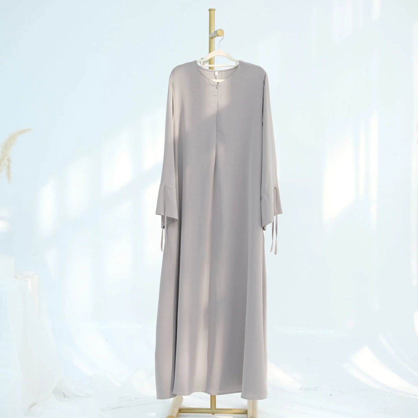 Saviig Casual Abaya Dress: Wide Sleeves, Zipper Front, Modest Muslim Fashion