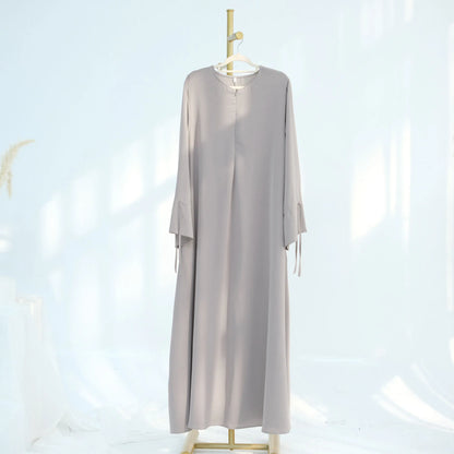 Saviig Casual Abaya Dress: Wide Sleeves, Zipper Front, Modest Muslim Fashion