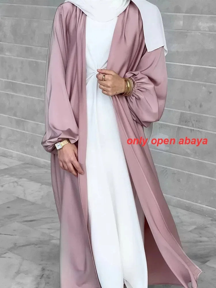 Saviig Summer Puff Sleeve Modest Abaya Dress for Women