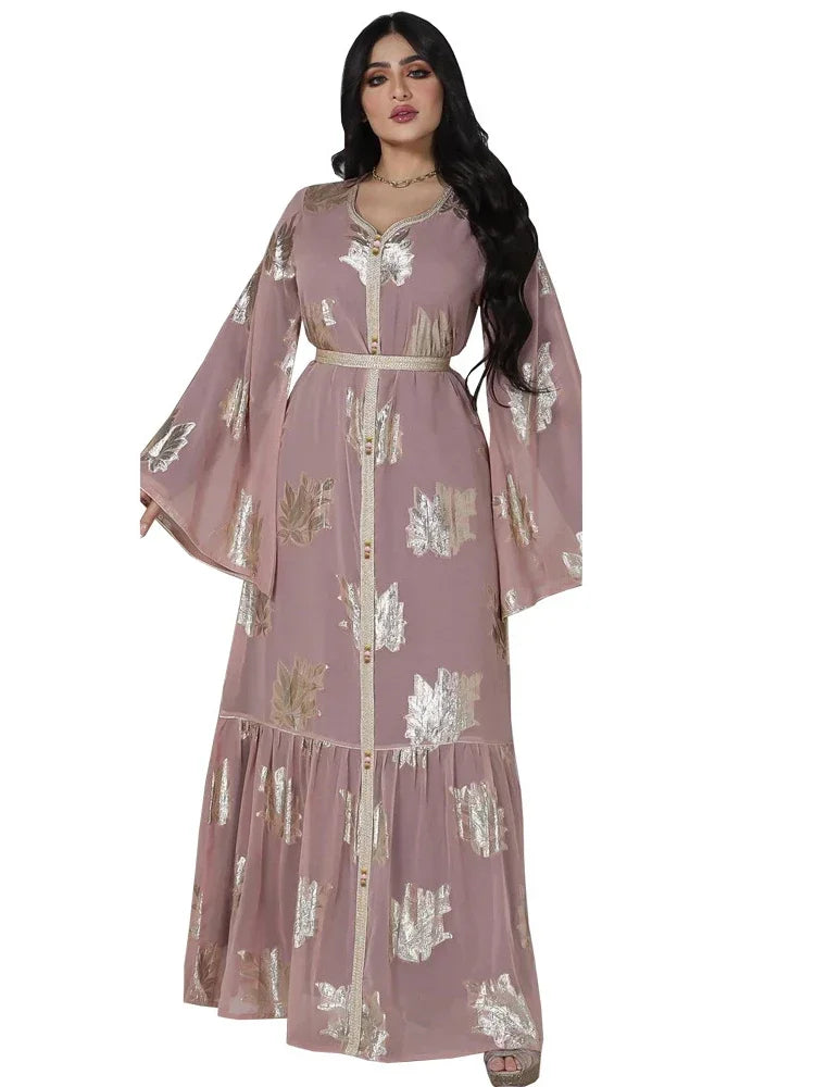Saviig Ramadan Chiffon Abaya for Women - Muslim Long Dress 2022