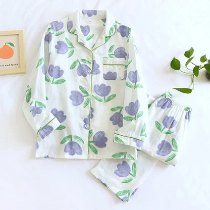 Saviig Maple Leaf Pajama Set - 100% Cotton Sleepwear
