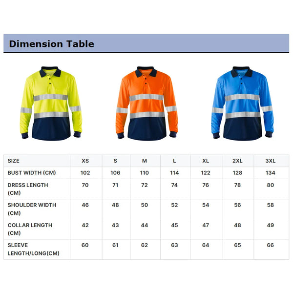 Saviig Hi Vis Two Tone Long Sleeve Safety Shirts with Reflective Tape