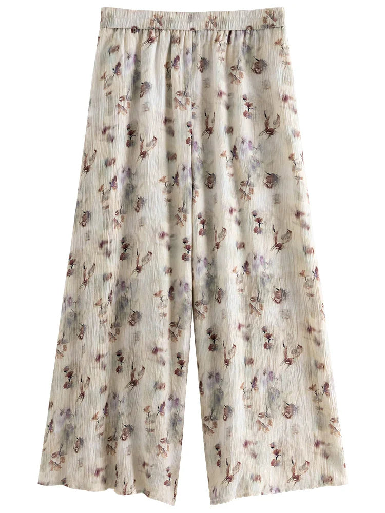Saviig Loose Wide-leg Nine-point Casual Pants for Women