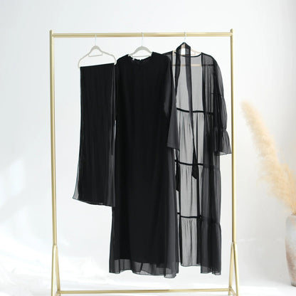 Saviig Chiffon Abaya Set for Modest Islamic Evening Parties
