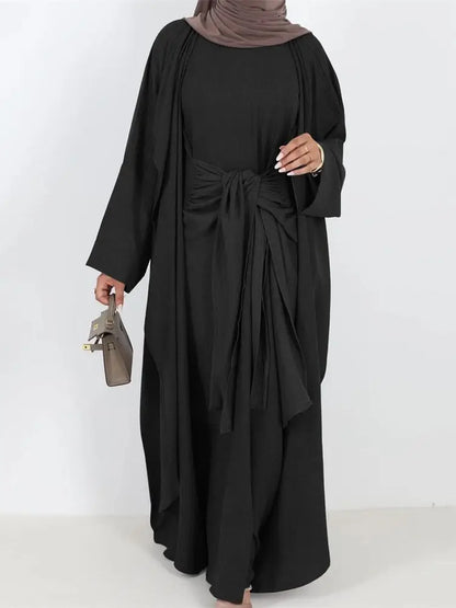Saviig Dubai Kimono Abaya Set for Women - Elegant Muslim Modest Dress