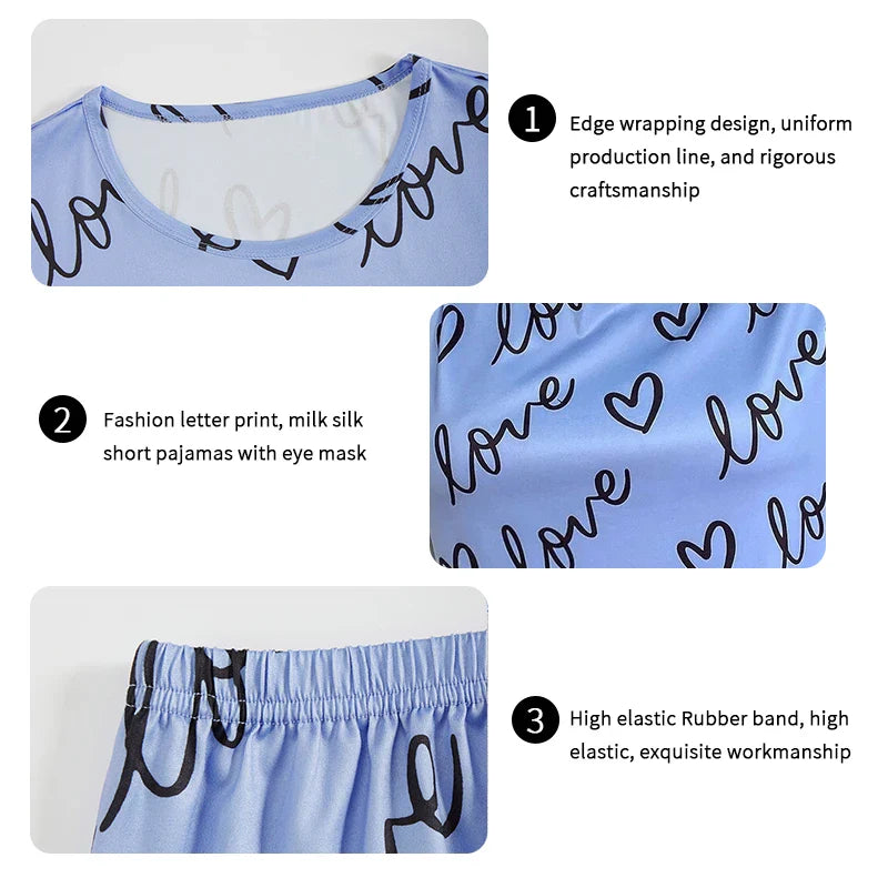 Saviig Summer Pajama Set: Women's 2-Piece Shorts Loungewear