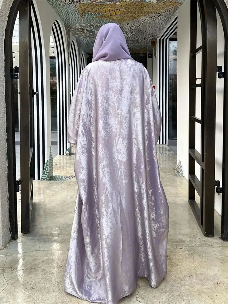 Saviig Ramadan Shiny Satin Kimono Abaya Dubai Luxury 2025 Muslim Dress
